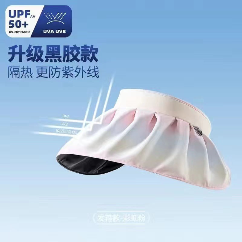 Wholesale Rainbow Gradient Polyester Black Rubber Empty Top Hat